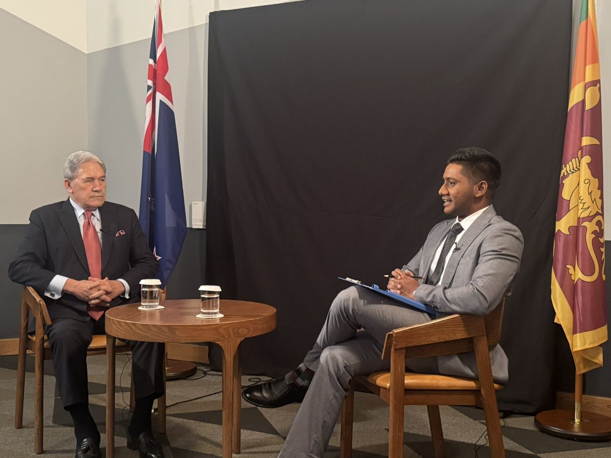 Winston Peters (@newzealandmfa) on Twitter photo The Minister is interviewed by <a href="/NewsfirstSL/">Newsfirst.lk Sri Lanka</a>’s Jayamal Rathnayake for “Face to Face”.
They discussed the uncertain international environment, the Minister’s impressions of Sri Lanka, and enhancing cooperation between New Zealand & Sri Lanka.
<a href="/Jayamal_Rath/">Jayamal Rathnayake</a>
🇱🇰 🤝 🇳🇿 The Minister is interviewed by <a href="/NewsfirstSL/">Newsfirst.lk Sri Lanka</a>’s Jayamal Rathnayake for “Face to Face”.
They discussed the uncertain international environment, the Minister’s impressions of Sri Lanka, and enhancing cooperation between New Zealand & Sri Lanka.
<a href="/Jayamal_Rath/">Jayamal Rathnayake</a>
🇱🇰 🤝 🇳🇿