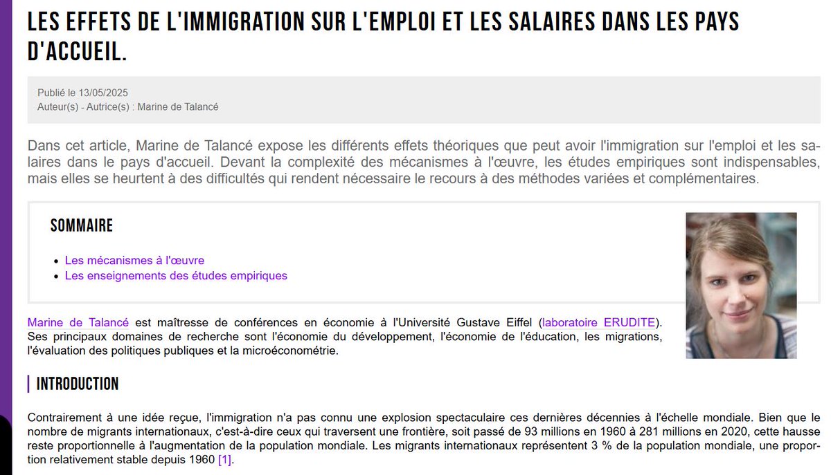 ses_ens's tweet photo. ❓Quels sont les effets de l'immigration sur le marché du travail des pays d'accueil ? Quelques enseignements des études économiques sur ce sujet.
👉Un article de Marine de Talancé à découvrir sur @ses_ens 
▶️https://t.co/EfnkV3qQTL
#SES #économie #Immigration @eduscol_SES https://t.co/k4BU1PawxZ
