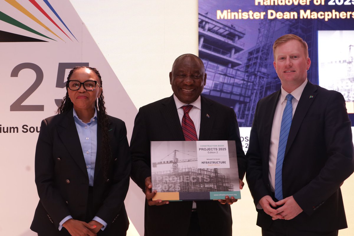 goolammv's tweet photo. SOUTH AFRICA GET READY. THE BOOM HAS ARRIVED AS PER PRESIDENT CYRIL RAMAPHOSA
Today minister Dean Macpherson hosted President Cyril Timor the Ramaphosa for the 2nd edition of #SiDSSA , the second edition of the construction Book. This time it’s not talk it’s shovel ready projects. Thousands and thousands of jobs created. R1 TRILLION in the bag. Nobody try dare loot anything from this. These key projects will change the face of South Africa. Timelines set for the projects. Wherever the projects are taking place the minister will have meeting with communities and at least 30% of the people in those communities will get jobs. Construction mafia can’t ever dare come, the community will pounce on them.
President Cyril Ramaphosa led GNU at work. This is what the likes of the Mashatile’s get their hand on that’s why they pushing so hard for DA removal. Mcperson has received multiply treats to his life, but, he is putting South Africa First. So event was so important that ministers from every department including deputies were in attendance
Thank you President Ramaphosa
Thank you Dean Mcperson