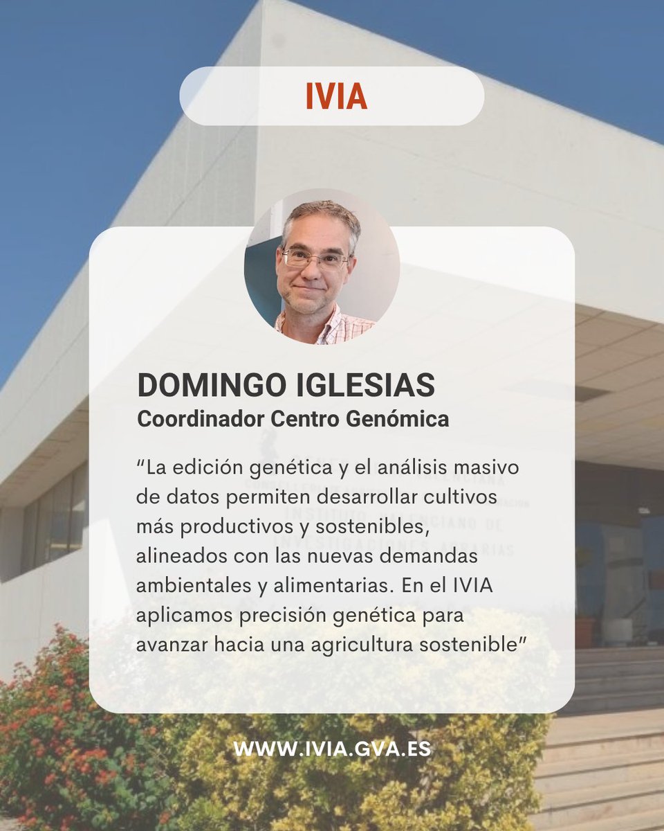GVAagricultura's tweet photo. 🔬🧪 #CRISPR y datos genómicos para la mejora vegetal 👇
🔊 Lo explica el investigador principal del Centro de Genómica del Instituto Valenciano de Investigaciones Agrarias @GVAivia https://t.co/dRU0El1EAV