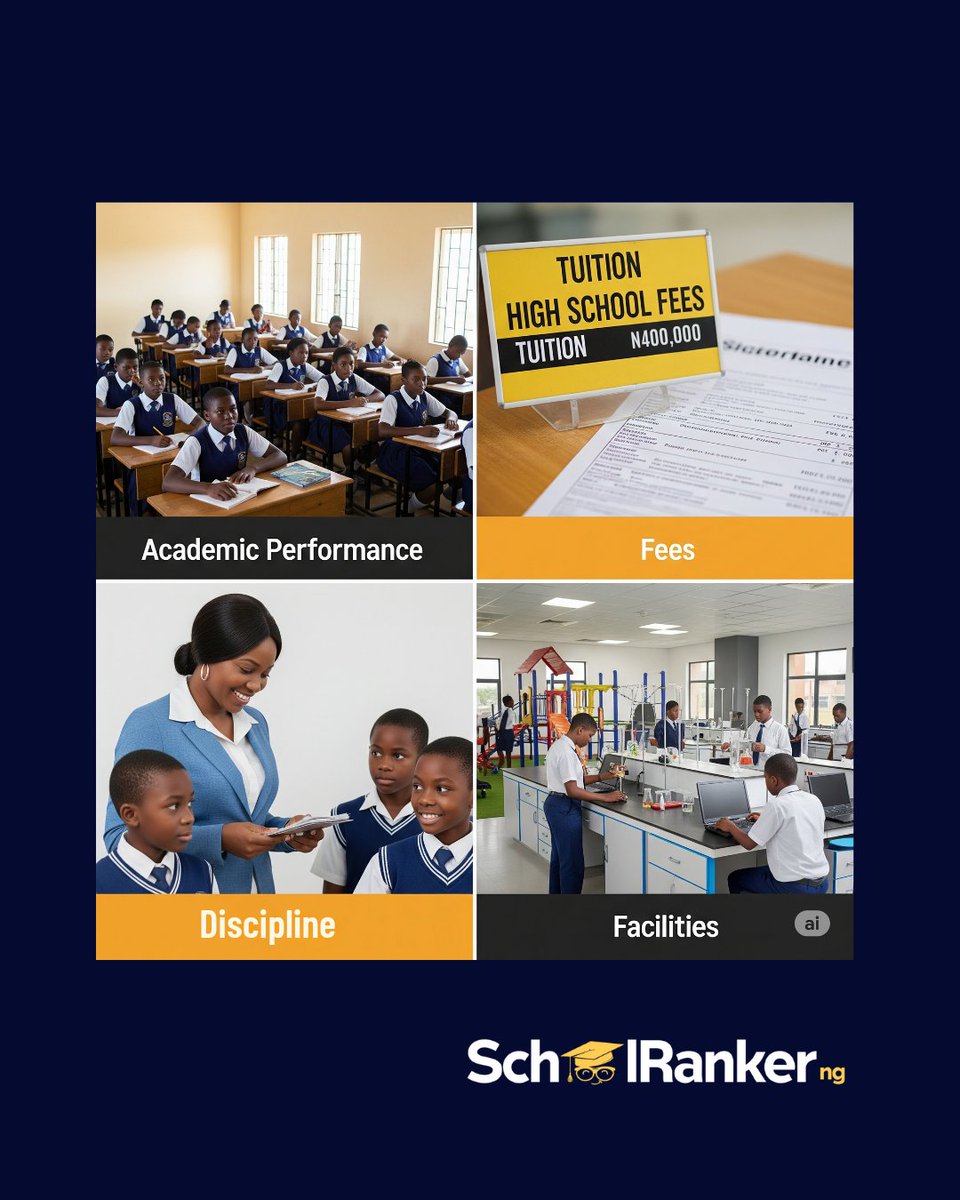 SchoolRankerNG's tweet photo. What’s the MOST important factor when choosing a school for your child? 🗳️ Comment below if we missed yours! #SchoolRanker #NigeriaSchools https://t.co/D1xrbFmZMi