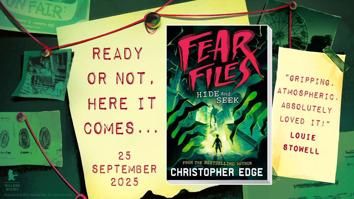 Christopher Edge (@edgechristopher) on Twitter photo Ready or not, here it comes…
I'm delighted to reveal the cover of Fear Files: Hide and Seek, which will be published by <a href="/WalkerBooksUK/">Walker Books</a>
25.09.25.
Huge thanks to Mathias Ball for the delightfully spooky cover art and <a href="/Louiestowell/">Louie Stowell ON BLUESKY not here, come say hi</a> for her kind words about Hide and Seek! Ready or not, here it comes…
I'm delighted to reveal the cover of Fear Files: Hide and Seek, which will be published by <a href="/WalkerBooksUK/">Walker Books</a>
25.09.25.
Huge thanks to Mathias Ball for the delightfully spooky cover art and <a href="/Louiestowell/">Louie Stowell ON BLUESKY not here, come say hi</a> for her kind words about Hide and Seek!