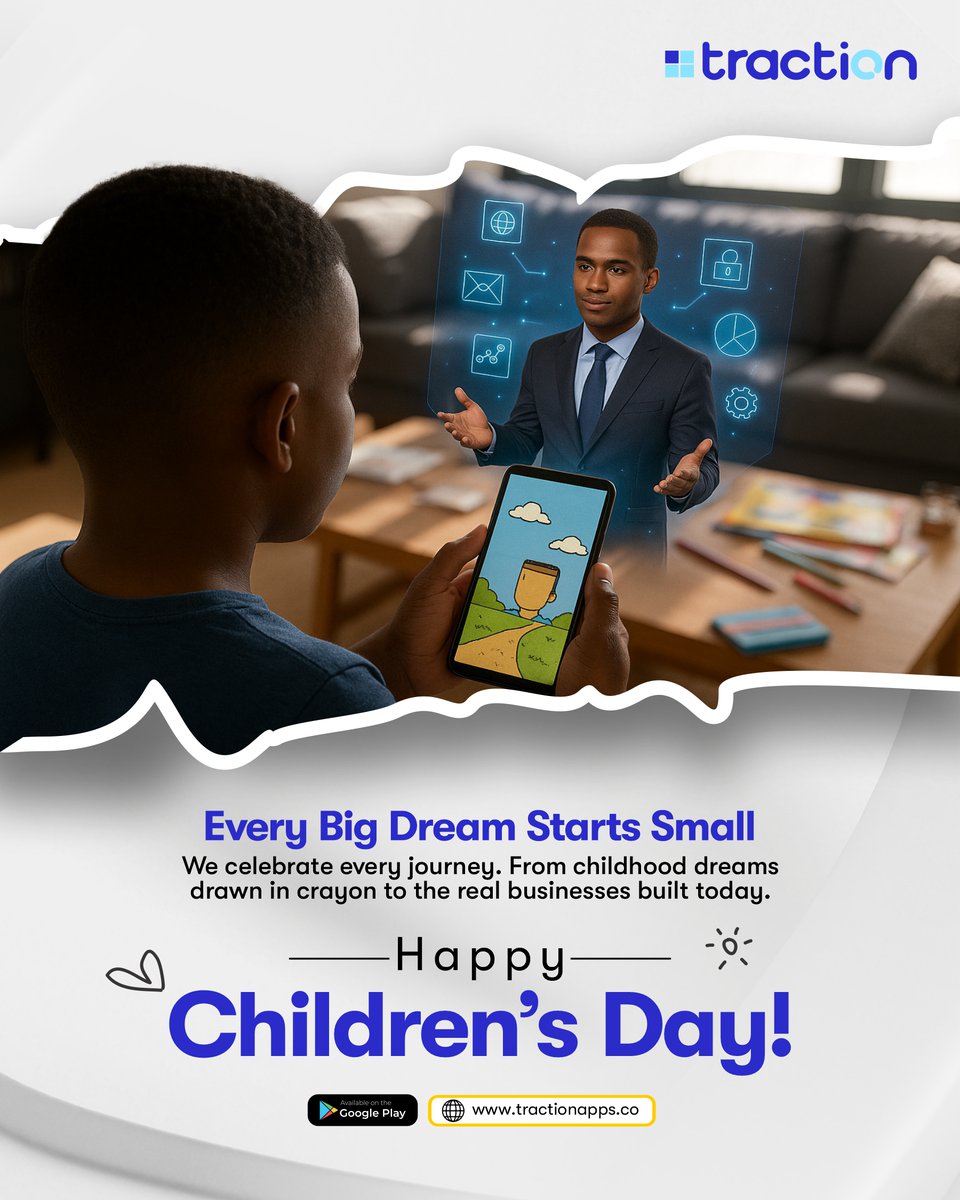 Every empire begins with imagination.
From doodles to companies, Traction celebrates the beauty of growth and grit.
Happy Children’s Day