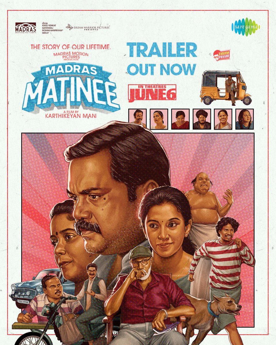 Madras Motion Pictures (@madrasmotionpic) on Twitter photo The world of #MadrasMatinee is here - youtu.be/F_LRE9Bfaw0
In theatres from JUNE 6th 📖🔁🚪
<a href="/keyanmk/">keyanmk</a> - directorial 💫
<a href="/MadrasMotionPic/">Madras Motion Pictures</a> @dreamwarriorpic <a href="/saregamasouth/">Saregama South</a>
<a href="/kaaliactor/">Kaali Venkat</a> <a href="/Roshni_offl/">Roshni Haripriyan</a> <a href="/Vishva_actor/">Vishva</a> @actormadhumitha <a href="/gk_anand/">Anand GK</a> <a href="/KCBalasarangan/">K C Balasarangan</a> <a href="/jacki_art/">Jackson</a> The world of #MadrasMatinee is here - youtu.be/F_LRE9Bfaw0
In theatres from JUNE 6th 📖🔁🚪
<a href="/keyanmk/">keyanmk</a> - directorial 💫
<a href="/MadrasMotionPic/">Madras Motion Pictures</a> @dreamwarriorpic <a href="/saregamasouth/">Saregama South</a>
<a href="/kaaliactor/">Kaali Venkat</a> <a href="/Roshni_offl/">Roshni Haripriyan</a> <a href="/Vishva_actor/">Vishva</a> @actormadhumitha <a href="/gk_anand/">Anand GK</a> <a href="/KCBalasarangan/">K C Balasarangan</a> <a href="/jacki_art/">Jackson</a>