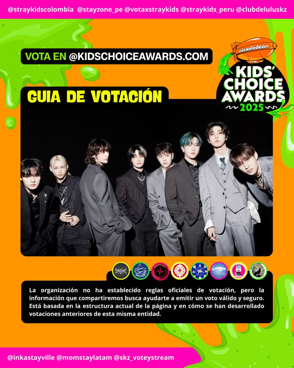 ClubDeluluSKZ's tweet photo. ¡STAY, no es momento de quedarnos quietas! 🔥

Stray Kids está nominado en los Kids’ Choice Awards y necesitan de tu voto. 🏆💜

📣 ¡Vamos a votar! ¡No te quedes atrás! Ellos merecen este reconocimiento.

Merecen que el mundo sepa lo grandes que son.
Y solo con nuestro apoyo pueden lograrlo.

📣 Vota todos los días hasta el 21 de junio en https://t.co/7ARCPkHCZW

🗳️ Categorías:

👑 Favorite Global Music Star - Asia
🎶 Favorite Music Group

Recuerda que debes votar por todas las categorías 0ara que tu voto sea válido, tienes 100 votos x categoría x dispositivo.

Y haz que Stray Kids sienta a STAY más fuerte que nunca. 💥

🔥 Cada voto es un paso más hacia la victoria
📢 Corre la voz y comparte con más STAY

💥 ¡VOTA, COMPARTE Y HAZ QUE LA FAMILIA STAY SE HAGA SENTIR EN EL MUNDO ENTERO! 🌎💚