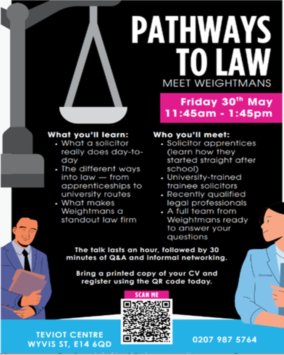 Leaders in Community (@lic_projects) on Twitter photo 📣 WHAT’S ON: #TeviotCentre WC 26 May 2025
*Featured Sessions* #MayHalfTerm
Careers in Finance w/@JPMorgan
Thurs 29 May
⏰1.30 – 4.15pm
Pathways to #Law w/ <a href="/Weightmans/">Weightmans</a>
Fri 30 May
⏰11.45am – 13.45
Designated Revision Days
⏰Thurs 29 May: 9.30am - 12.30pm
⏰Fri 30 May: 1-4pm 📣 WHAT’S ON: #TeviotCentre WC 26 May 2025
*Featured Sessions* #MayHalfTerm
Careers in Finance w/@JPMorgan
Thurs 29 May
⏰1.30 – 4.15pm
Pathways to #Law w/ <a href="/Weightmans/">Weightmans</a>
Fri 30 May
⏰11.45am – 13.45
Designated Revision Days
⏰Thurs 29 May: 9.30am - 12.30pm
⏰Fri 30 May: 1-4pm