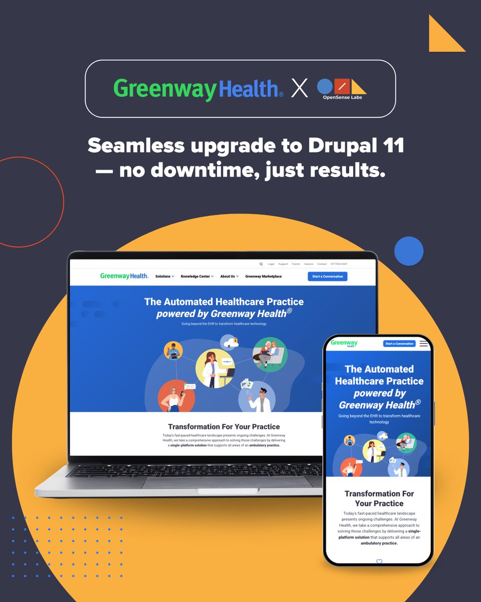 OpenSenseLabs's tweet image. When reliability matters most, @greenway chose a CMS upgrade that went beyond tech. 

We delivered a smooth transition and prepared their platform for the future.

#OpenSenseLabs #OSL #Drupal #Drupal11 #AI #Starshot #NewCMSUpdate #DigitalTransformation #CMSExperts