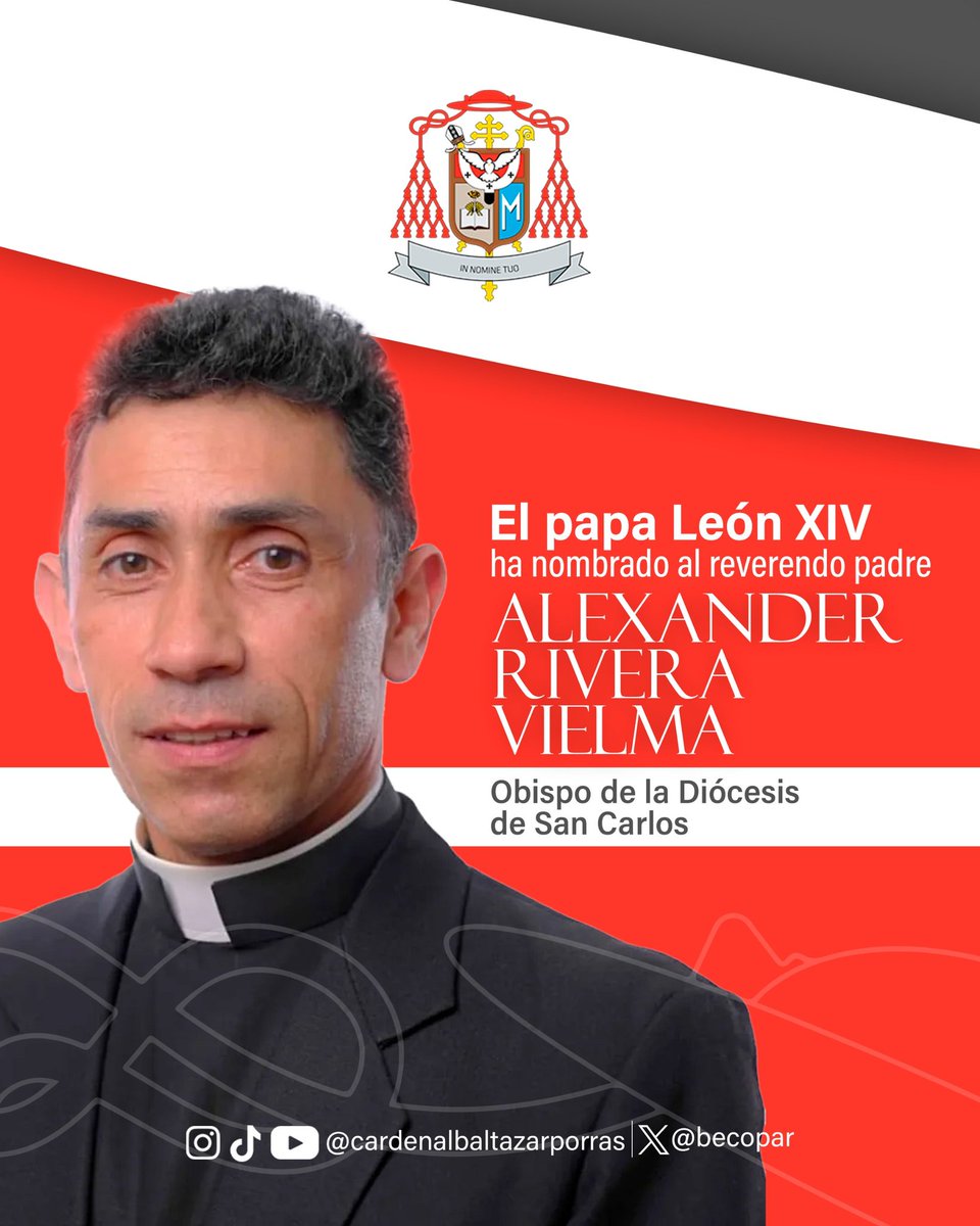 Con alegría, queridos hermanos, compartimos la noticia de que el Santo Padre León XIV, ha realizado su primer nombramiento episcopal para nuestro país. El reverendo Alexander Rivera Vielma, del clero de la arquidiócesis metropolitana de Mérida, ha sido designado como nuevo obispo