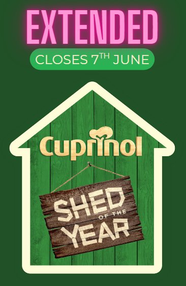 Cuprinol #shedoftheyear closing date has been extended till 7th June 2025

Please let your allotment mates know ASAP

We are looking for some really colourful ones this year

Enter via readersheds.co.uk