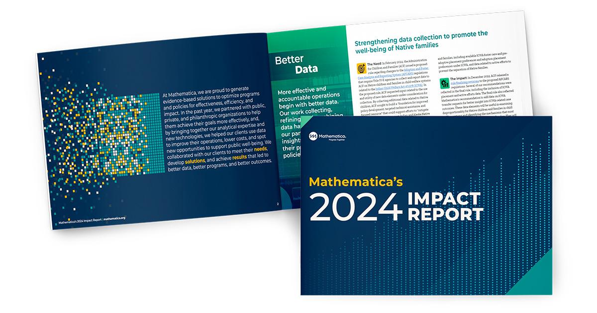 💡 From helping  reduce  healthcare costs to strengthening trade ecosystems, Mathematica's newly released Impact Report highlights how we're turning data and evidence into action that improves public well-being. 

📊 Explore the full report ➡️ ow.ly/ItMQ30sMN9g