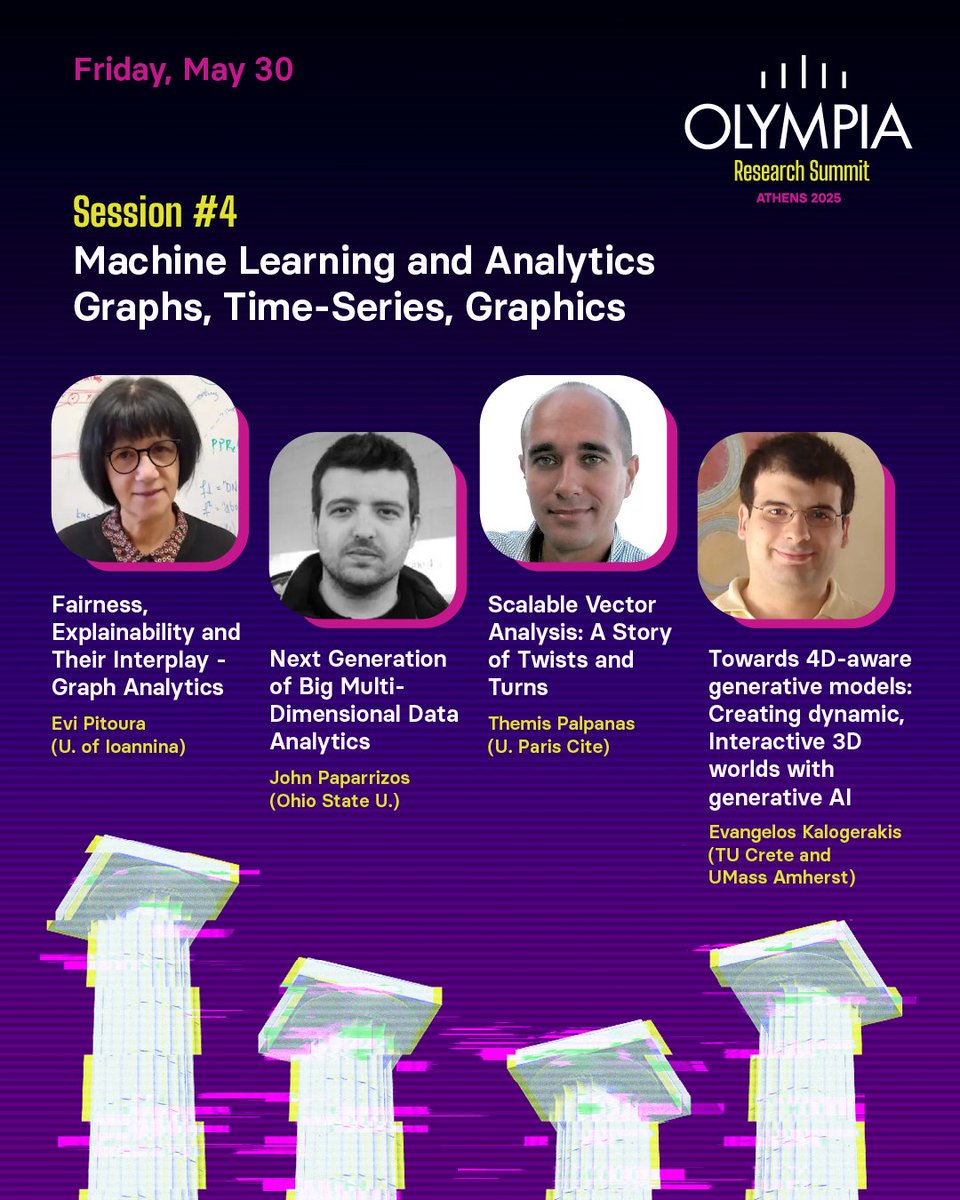 athenaRICinfo's tweet image. 🚀Day 2 of the Olympia Research Summit dives into adaptive data systems, streaming analytics & generative AI.📍By Athena RC | Sponsored by Huawei
➡️ Agenda: olympiasummit.athenarc.gr
#AthenaRC #AI #BigData #MachineLearning