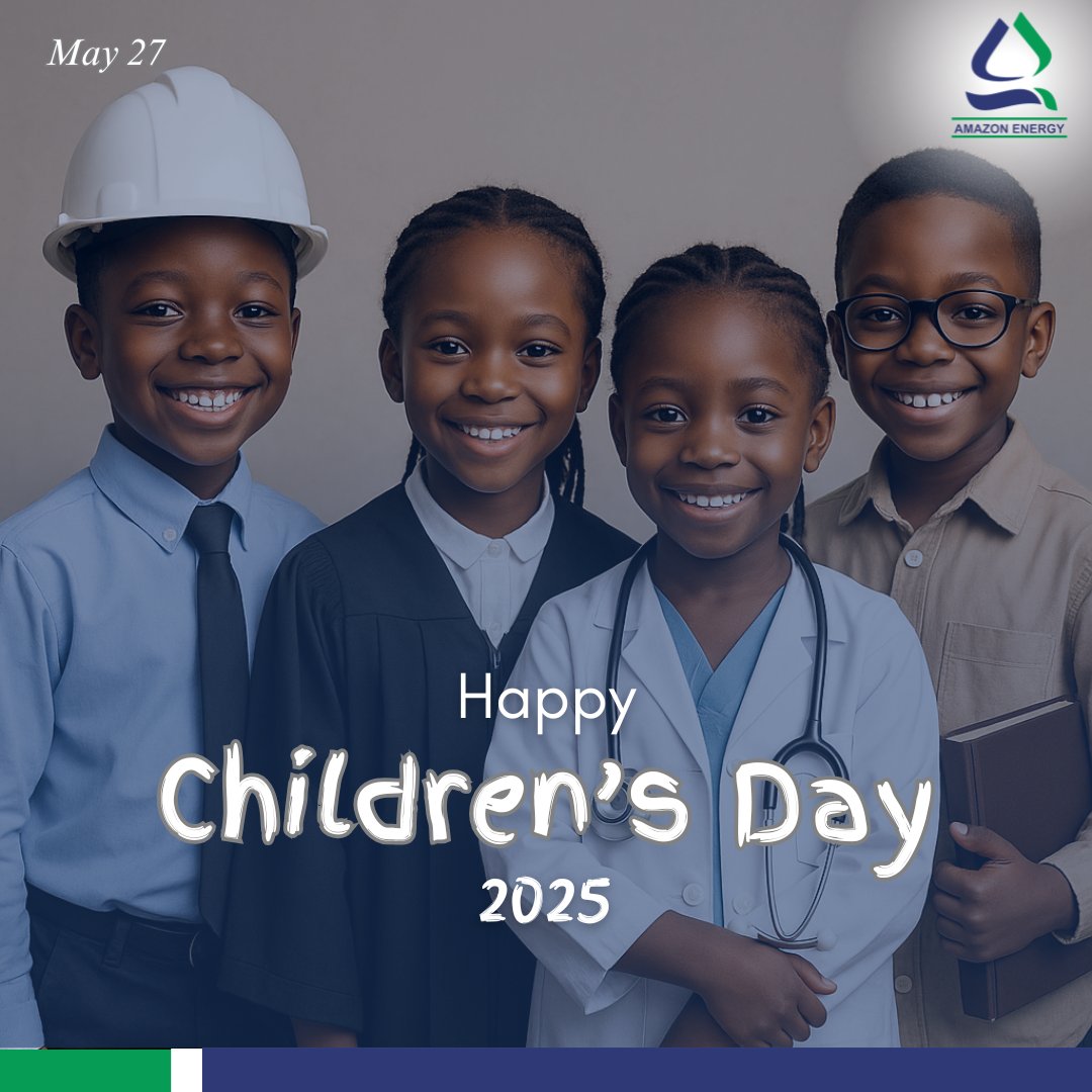 AmazonEnergyLtd's tweet image. Children are not just our future, they are the joy, light, and promise of today.

As we celebrate their innocence, creativity, and boundless dreams, may we commit to building a world where every child feels seen, safe, and supported.

Happy Children’s Day. 

#AmazonEnergy #cd