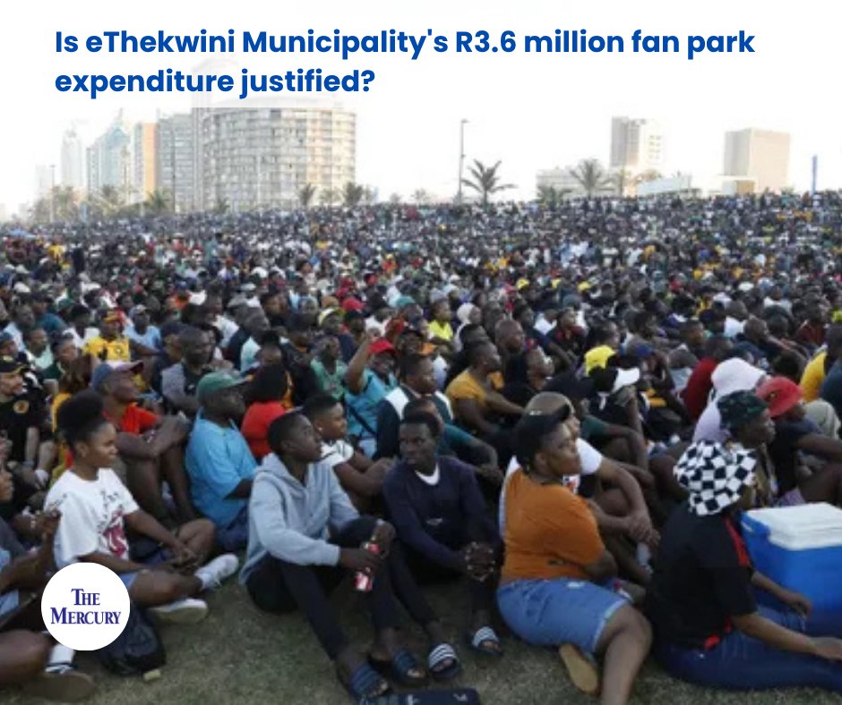 TheMercurySA's tweet photo. ActionSA questions the eThekwini Municipality's R3.6 million spending on fan parks for the Nedbank Cup Final. 
Read more: https://t.co/rdPfb7xwAa
#eThekwini #NedbankCup #PublicSpending #ActionSA #FanParks #SouthAfrica #MunicipalExpenditure https://t.co/ftT85v4Zf4