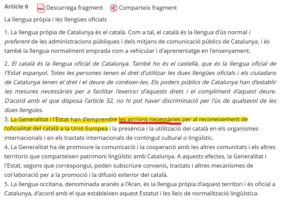 krls.eth / Carles Puigdemont (@krls) on Twitter photo Senyor <a href="/NunezFeijoo/">Alberto Núñez Feijóo</a>, les lleis estan per complir-les o això només és per als catalans? Ho dic perquè hi ha una llei orgànica vigent, la de l'Estatut, que obliga els governs català i espanyol a "emprendre les accions necessàries per al reconeixement de l'oficialitat del català a Senyor <a href="/NunezFeijoo/">Alberto Núñez Feijóo</a>, les lleis estan per complir-les o això només és per als catalans? Ho dic perquè hi ha una llei orgànica vigent, la de l'Estatut, que obliga els governs català i espanyol a "emprendre les accions necessàries per al reconeixement de l'oficialitat del català a