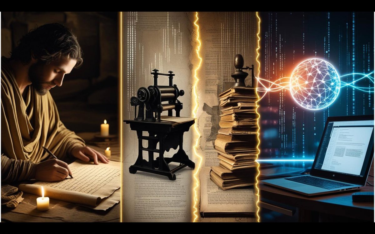 FutureByPG's tweet photo. Check out the latest article in my newsletter: 🚀 From Ancient Vibes to AI Writes - The Crazy Evolution of Content Writing 🚀 https://t.co/YmtZsC01K3 via @LinkedIn https://t.co/lgy1NVwbDd