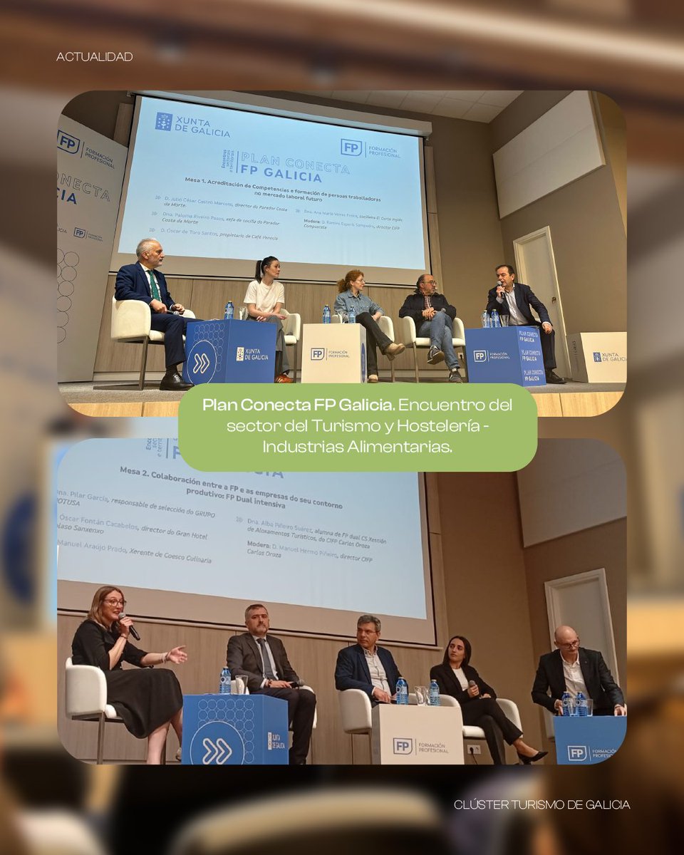 Hoxe estivemos no Encontro sectorial de turismo, hostalaría e industrias alimentarias, do Plan Conecta <a href="/FPGalicia/">FP Galicia</a>.

🗣 "Queremos prestixiar o sector e as profesións turísticas, visibilizar o papel dos profesionais", sinalou o presidente do <a href="/ClusterGalicia/">Clúster de Turismo</a>, <a href="/cesareopardal/">Cesareo G. Pardal</a>.
