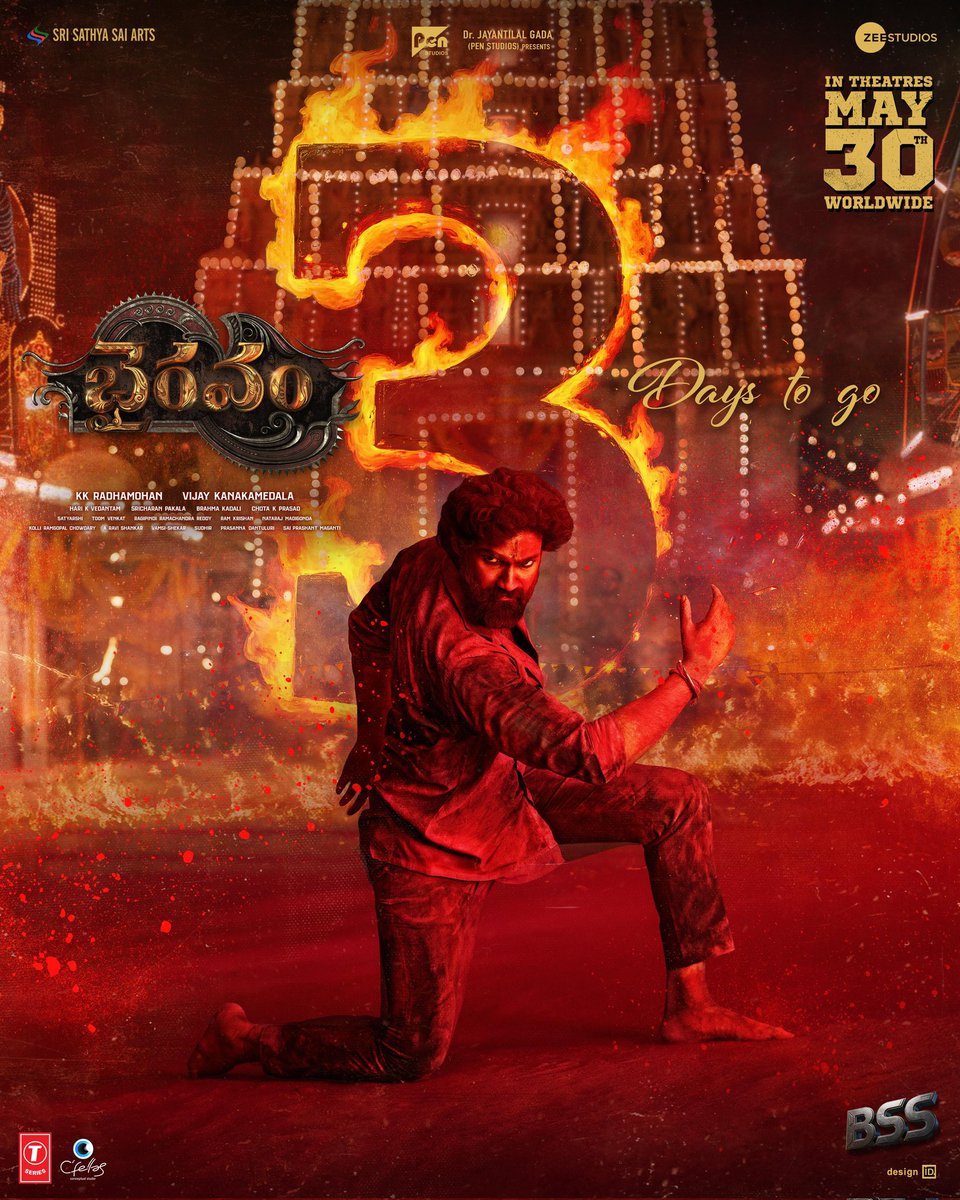 The fire has started. Just 3 days left for #Bhairavam