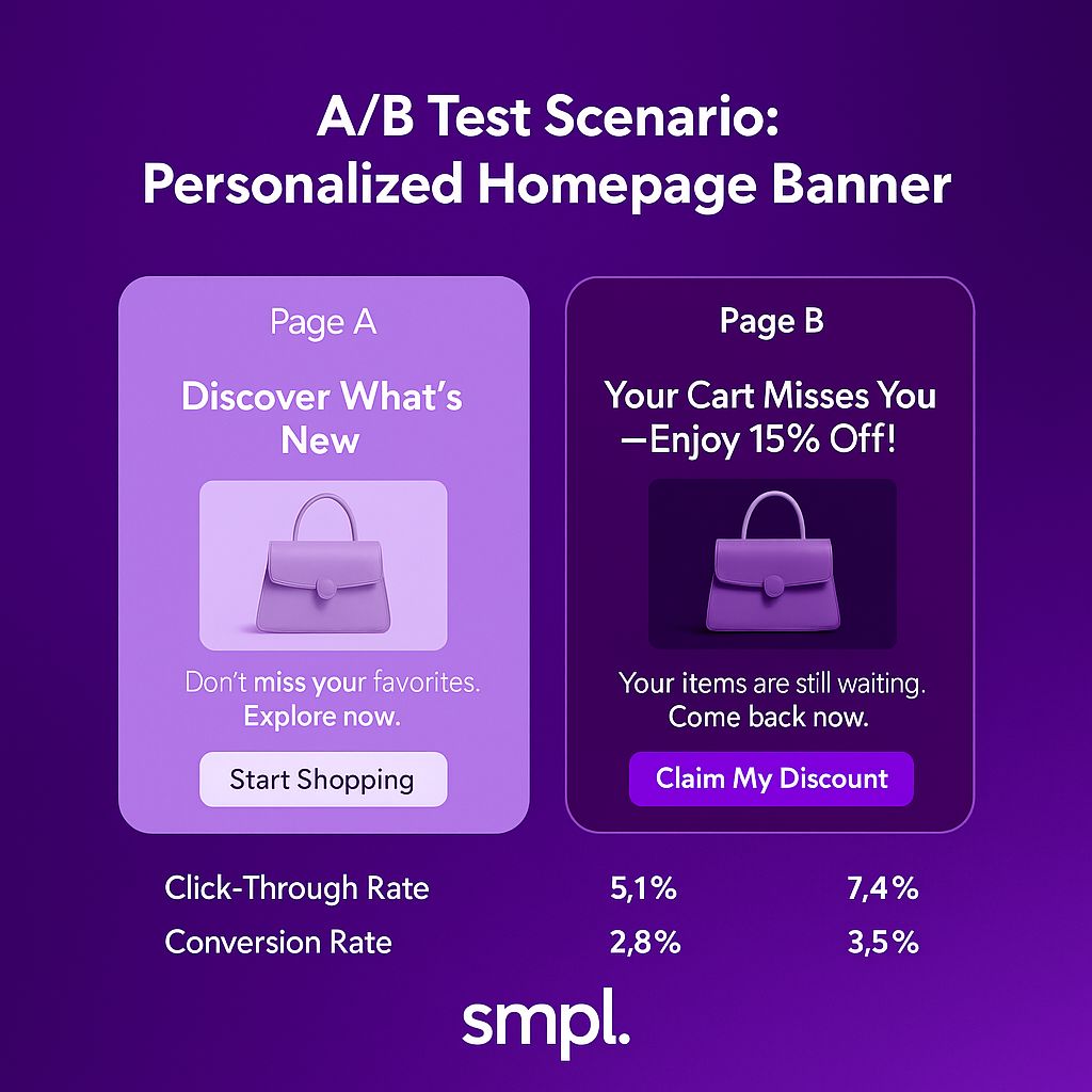 🎯 Trust data, not instincts.
At smpl, we use A/B testing alongside all our other optimization and analytics tools to make sense of the data—and the success behind it.

📍 hellosmpl.com

#smpl #abtesting #datadrivenmarketing #growthstrategy #uxoptimization
