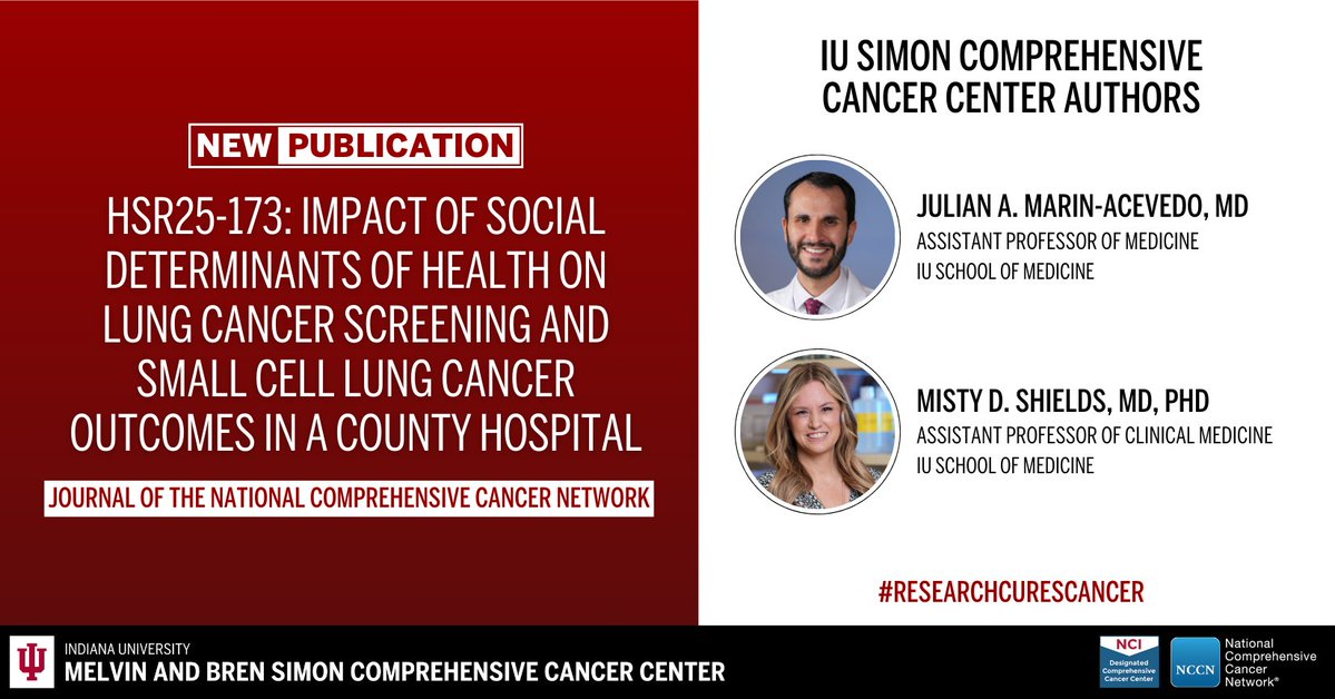 IU Simon Comprehensive Cancer Center (@iucancercenter) on Twitter photo Our very own Julian A. Marin-Acevedo, MD, Misty D. Shields, MD, PhD, and colleagues recently published a new article in the Journal of the National Comprehensive Cancer Network. Learn more: ow.ly/hZuA50Vyz3C. #ResearchCuresCancer #NCIcomprehensive <a href="/JNCCN/">Journal of the @NCCN</a> Our very own Julian A. Marin-Acevedo, MD, Misty D. Shields, MD, PhD, and colleagues recently published a new article in the Journal of the National Comprehensive Cancer Network. Learn more: ow.ly/hZuA50Vyz3C. #ResearchCuresCancer #NCIcomprehensive <a href="/JNCCN/">Journal of the @NCCN</a>