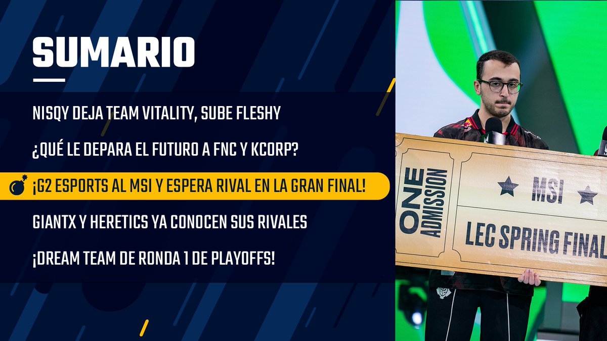 🫣 G2 VOLVIÓ A HACERLO y nosotros lo comentamos TODO hoy en nuestro programa a las 15h con este roster de jetas👇

<a href="/DefNotJordi/">Jordi LMK</a> 
<a href="/NKharasu/">Kharasu</a> 
<a href="/F1REGG/">CHEMA</a> 
<a href="/ToadAmarillo/">LYON Toad</a>