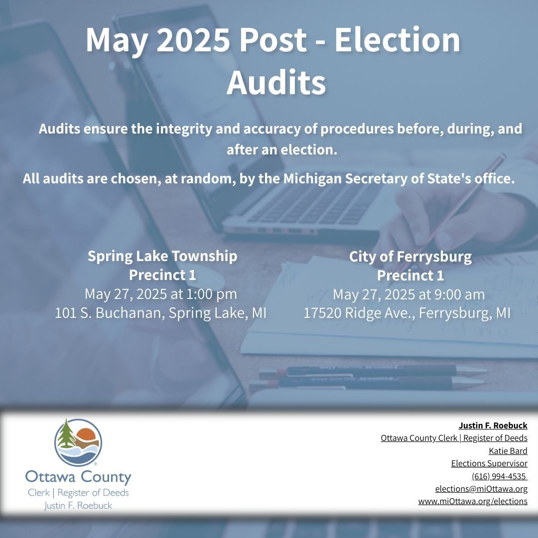 The May 2025 Post-Election Audits have been scheduled.  Here is the Audit schedule for today. The public is welcome to join us.