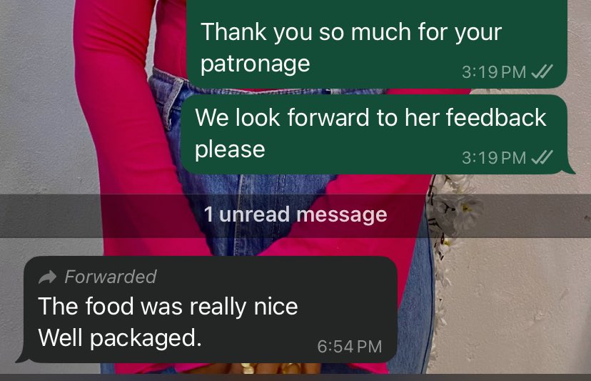 Our goat meat and chicken pepper-soup that was ordered as a “Get well soon” package from a first time client 

Frame 2: review from the receiver 😍😍💃💃

I’m so happy to serve delicious and healthy meals 

Packaging 🙌 💯