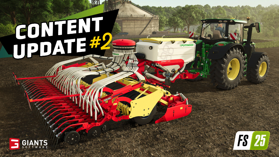 📢 Content Update #2 is here with Patch 1.9 – packed with free machines 🚜 and plenty of improvements!
More info &amp; the full changelog on the blog! 🧑‍🌾🌾