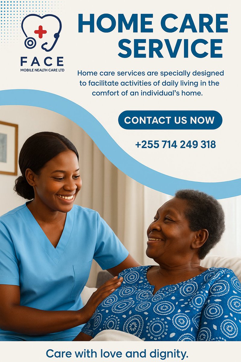 facemobileh's tweet photo. Huduma bora za afya kwa wazee nyumbani! Wasiliana nasi FACE MOBILE HEALTHCARE kupitia +255714249318. Care with love and dignity. https://t.co/jnZZO09uYg