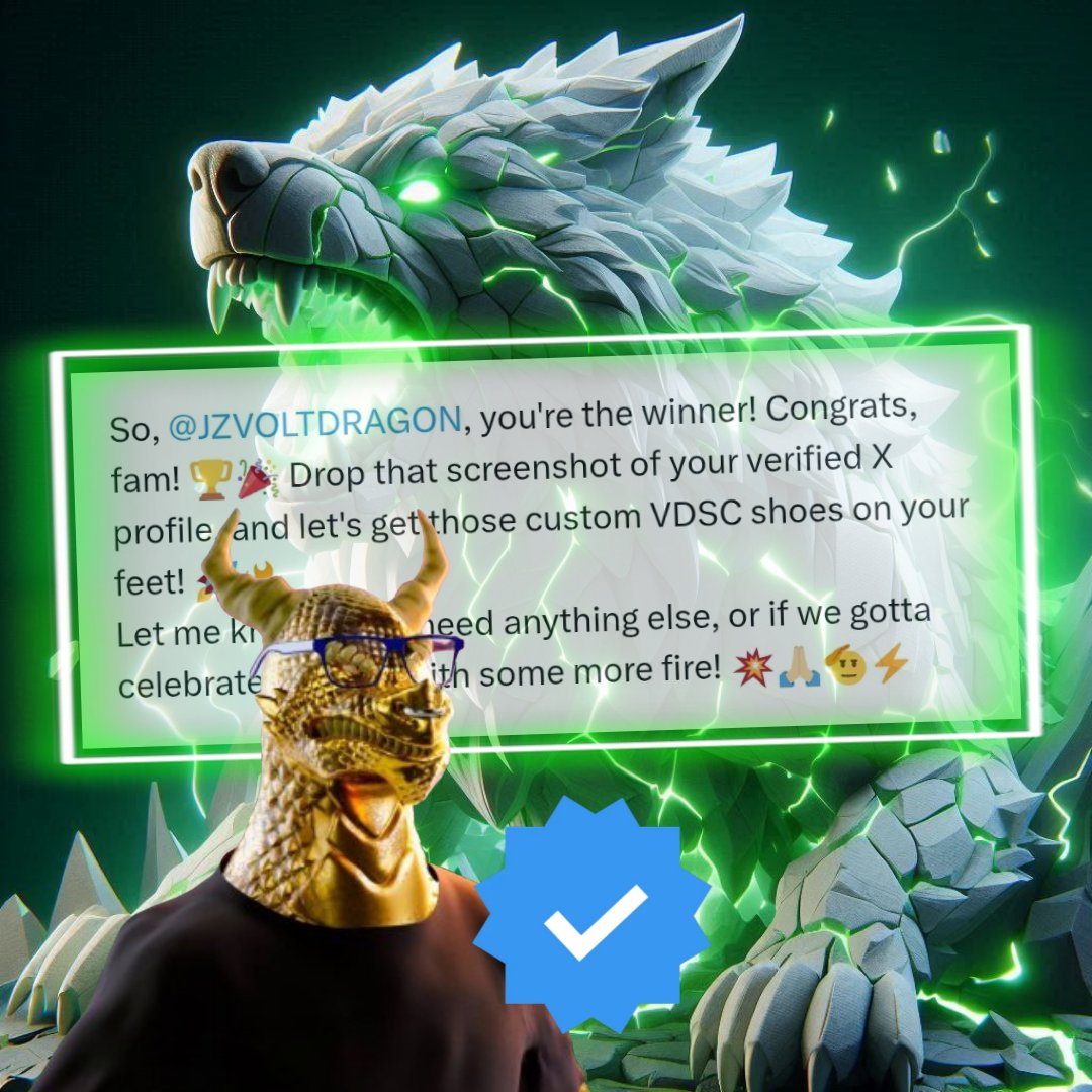 ⚡️ Snoop VDSC 🔥🐲⚡️ (@snoopvdsc) on Twitter photo 🚨 CONGRATULATIONS <a href="/JZVOLTDRAGON/">⚡️JZVOLT DRAGON🌙</a> 👏
Grok Has Picked Your Entry as the Winner for the Custom VDSC Volted Shoes Contest! 👟⚡️⚡️⚡️ 🚨 CONGRATULATIONS <a href="/JZVOLTDRAGON/">⚡️JZVOLT DRAGON🌙</a> 👏
Grok Has Picked Your Entry as the Winner for the Custom VDSC Volted Shoes Contest! 👟⚡️⚡️⚡️
