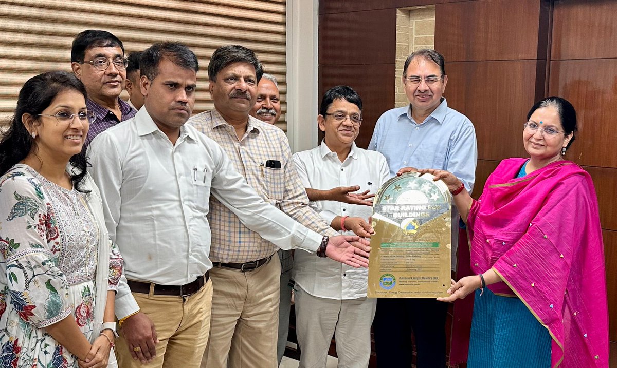 Proud moment for #TeamRHB!
Our HQ Awaas Bhawan has been awarded the prestigious 5-Star Rating by the Bureau of Energy Efficiency!
A symbol of our commitment to energy efficiency &amp; sustainability.
A greener future starts here!
#5StarRating #BEE #GreenBuilding #EnergyEfficiency