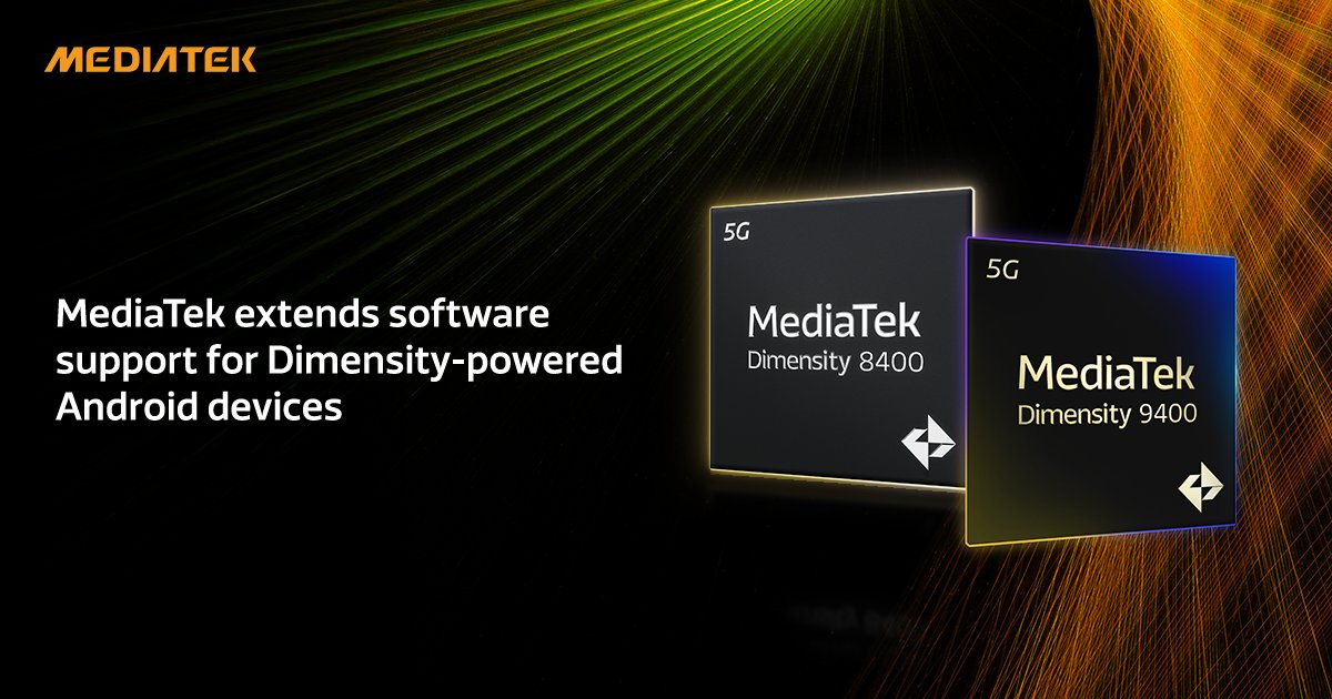 🔐 MediaTek extends software support for Dimensity-powered Android devices, delivering up to eight years of #Android OS &amp; security updates for phones built on #Dimensity9400, #Dimensity8400, and future flagship chipsets.