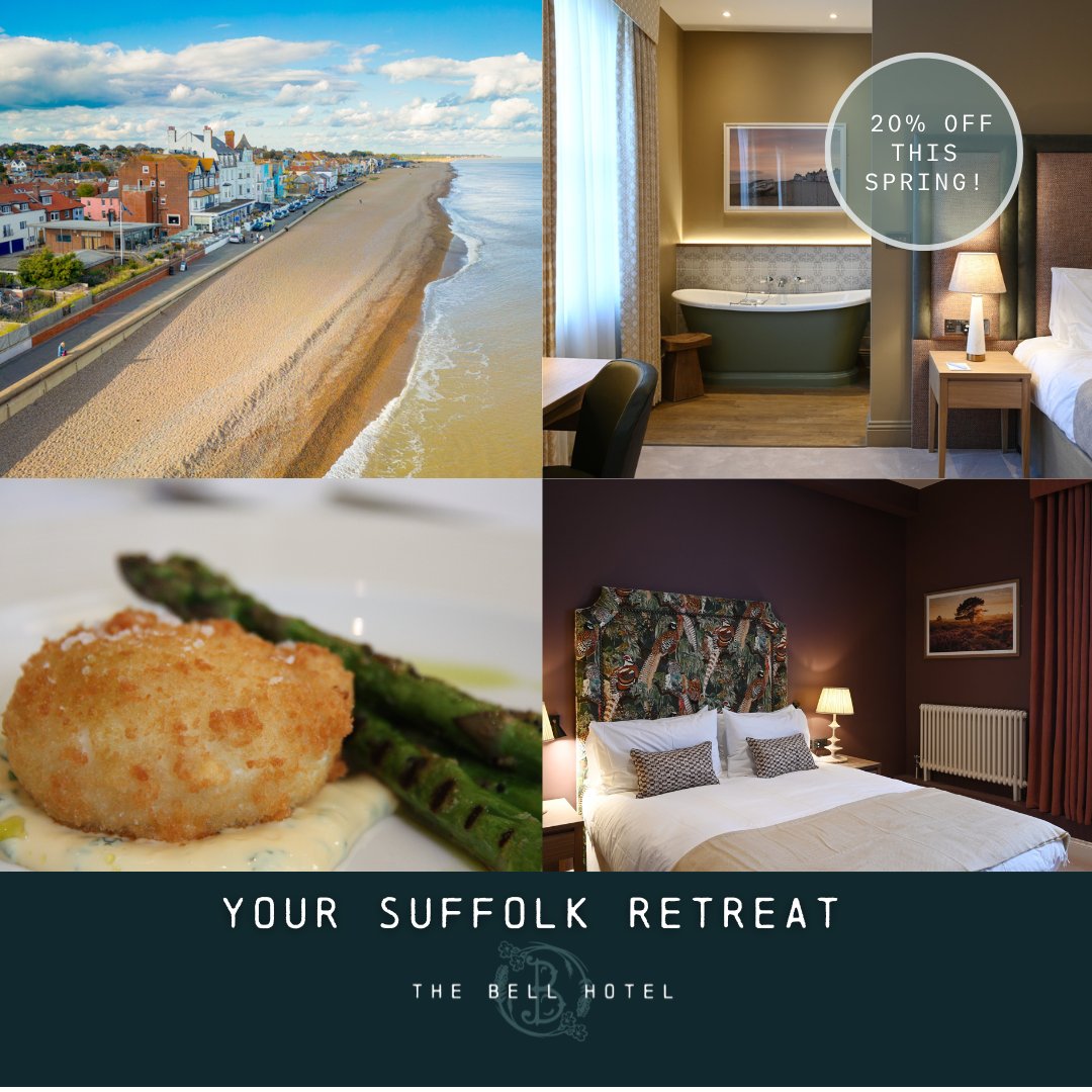 thebellhotel_'s tweet photo. The weather’s heating up! ☀️ Escape to Suffolk &amp; stay at our 5-star TripAdvisor-rated hotel—just moments from the coast &amp; countryside. Perfect for beaches, pubs &amp; exploring! 🌊🍷 20% OFF this spring: https://t.co/VrjjwbBQI5 #Suffolk #Staycation #LuxuryHotel #SpringDeal" https://t.co/X7y8fsX2j3