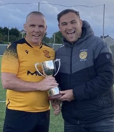 Congratulations to Cobh Wanderers who have won the Beamish Stout Floodlit League, after they defeated Leeside Utd 1-0 at Mayfield Park on Monday night
Well done to all involved
Photo
Cobh Wanderers Captain Ian  Stapleton receives the Floodlit League Trophy from Shane O'Flynn, MSL