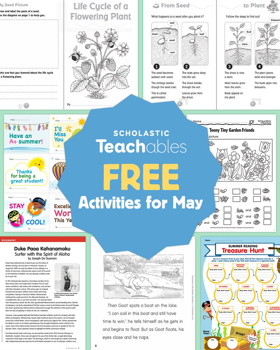 📢 Last chance to get May's free printables from Scholastic Teachables! Download here: bit.ly/4mQCmVx