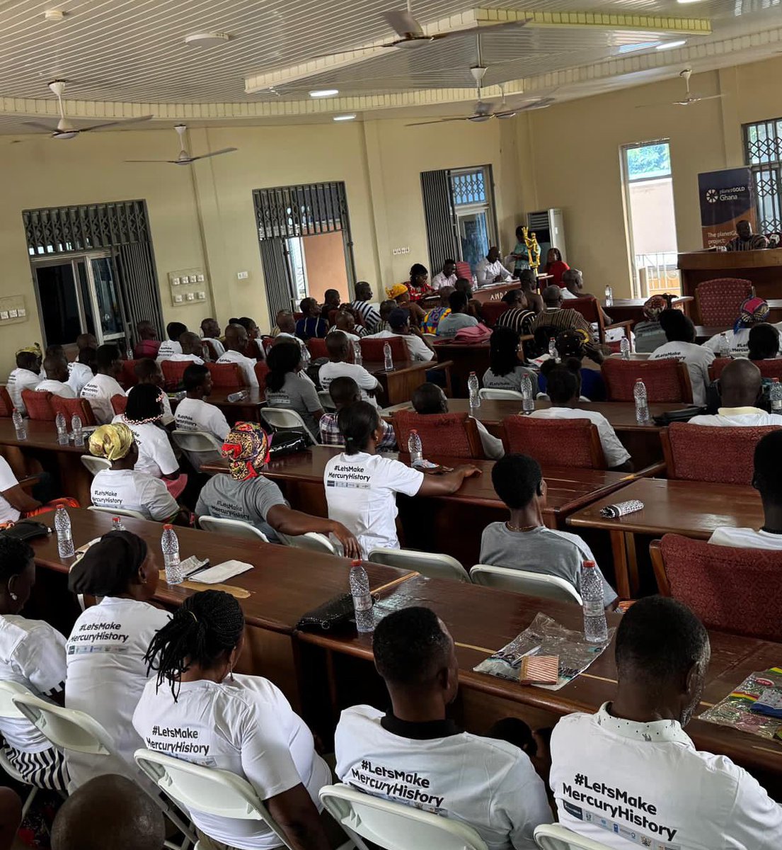 Happening now : Training workshop on mercury-free technologies for small-scale gold miners.
Promoting safer, mercury-free methods to protect health and our planet. 
Together, we’re mining safer and cleaner!  #LetsMakeMercuryHistory 
#MercuryFreeMining 
#ResponsibleMining