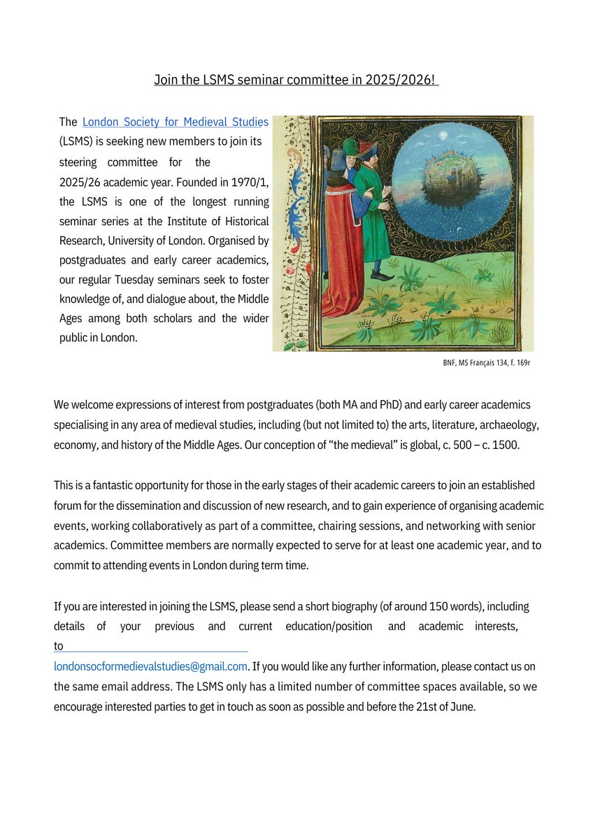 London Society for Medieval Studies tweet media