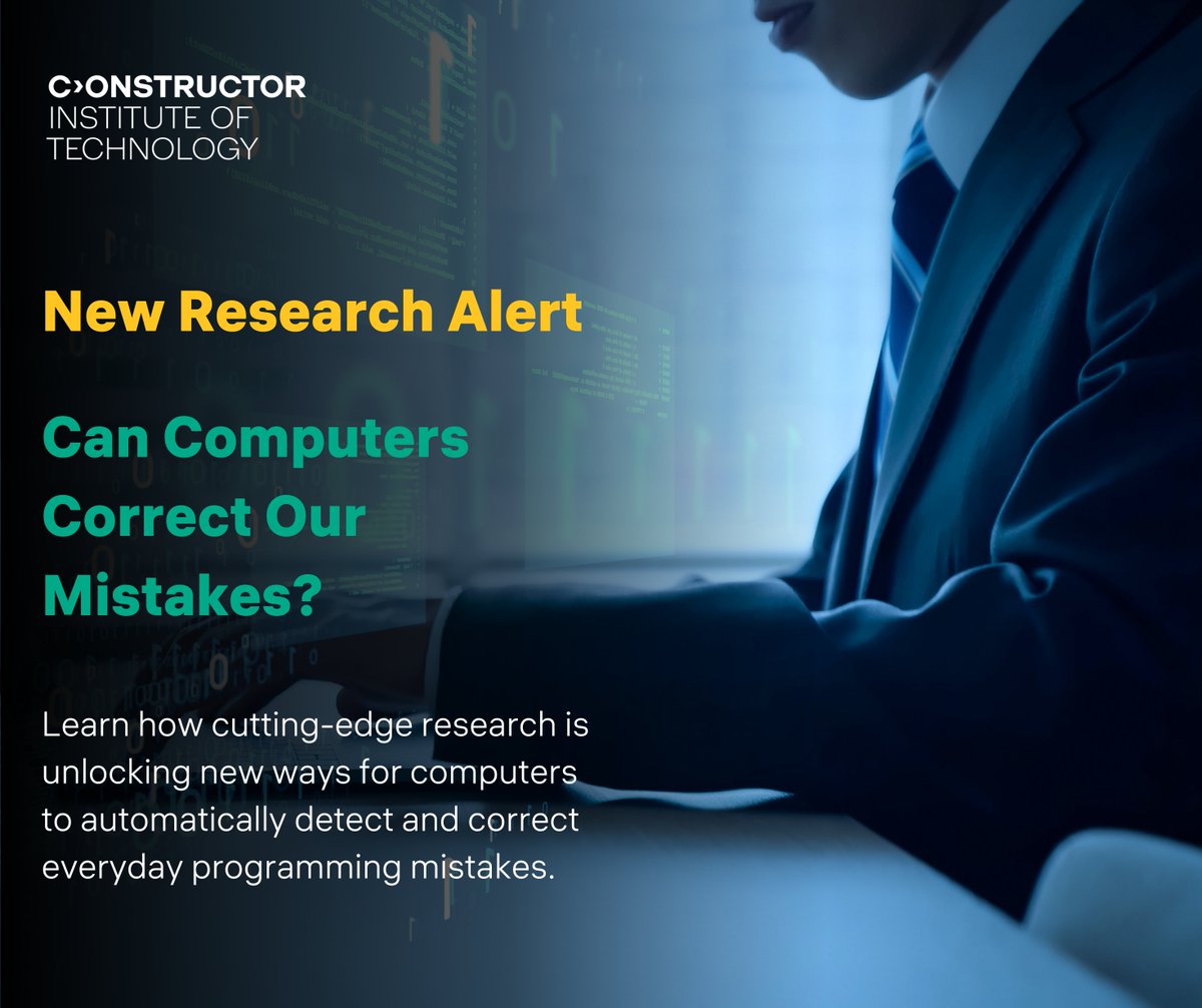 ConstructorInst's tweet photo. Can computers correct our coding mistakes?

Around 14% of bugs in real-world software—like those in major systems—are small, localized errors that could be easily fixed with the right tools. 

Read more here - https://t.co/dQmLbLdZQ2 https://t.co/wALZyAsJZX
