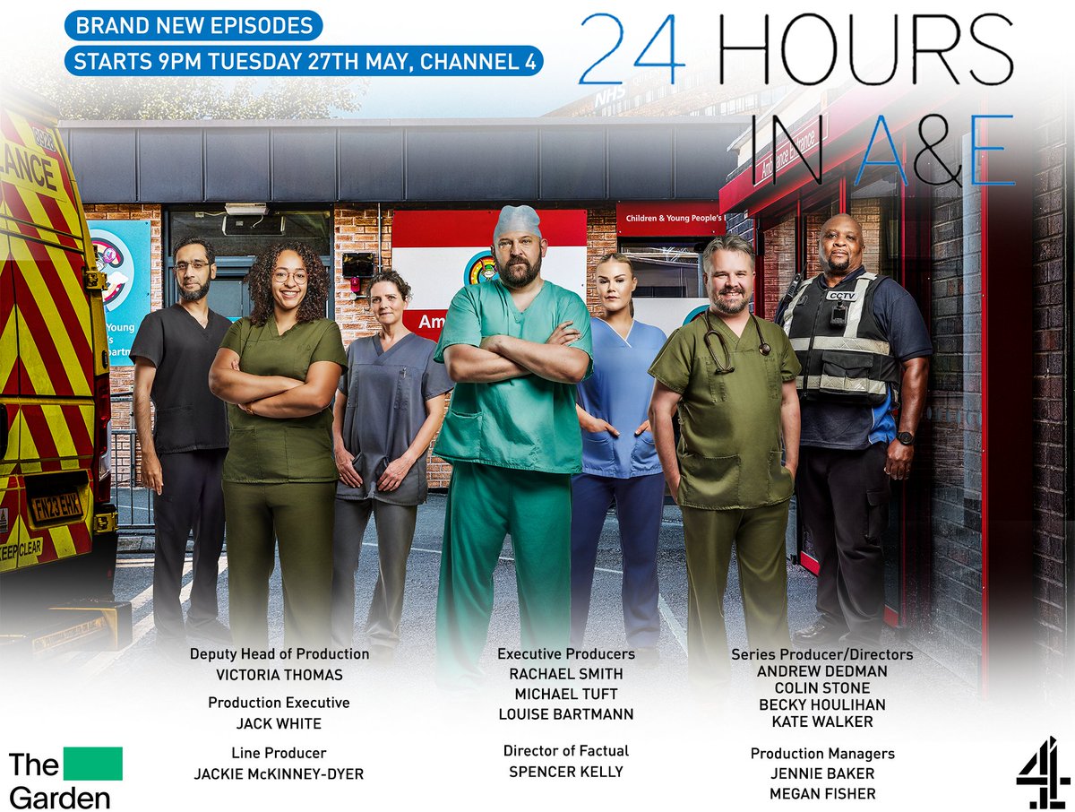 Brand new episodes of 24 Hours in A&amp;E starts TONIGHT at 9PM, <a href="/Channel4/">Channel 4</a>  

#24hoursinaande #24hoursinae #thegarden #thegardenproductions #channel4