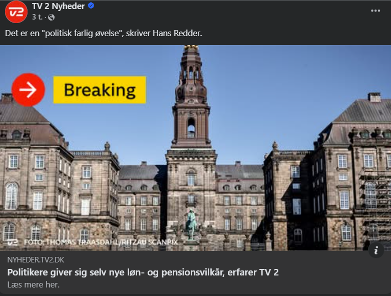 Frede_Vad's tweet image. Sådan ser TV2's lokkemad ud til alle danskere som potentielt vil bidrage til et brækspands-kommentarspor. 

Det er virkelig gået op for mig, at medierne gør alt hvad de kan for at befolkningen skal tro forholdene på Christiansborg er mere lukrative end de er. 

Jeg lagde først…
