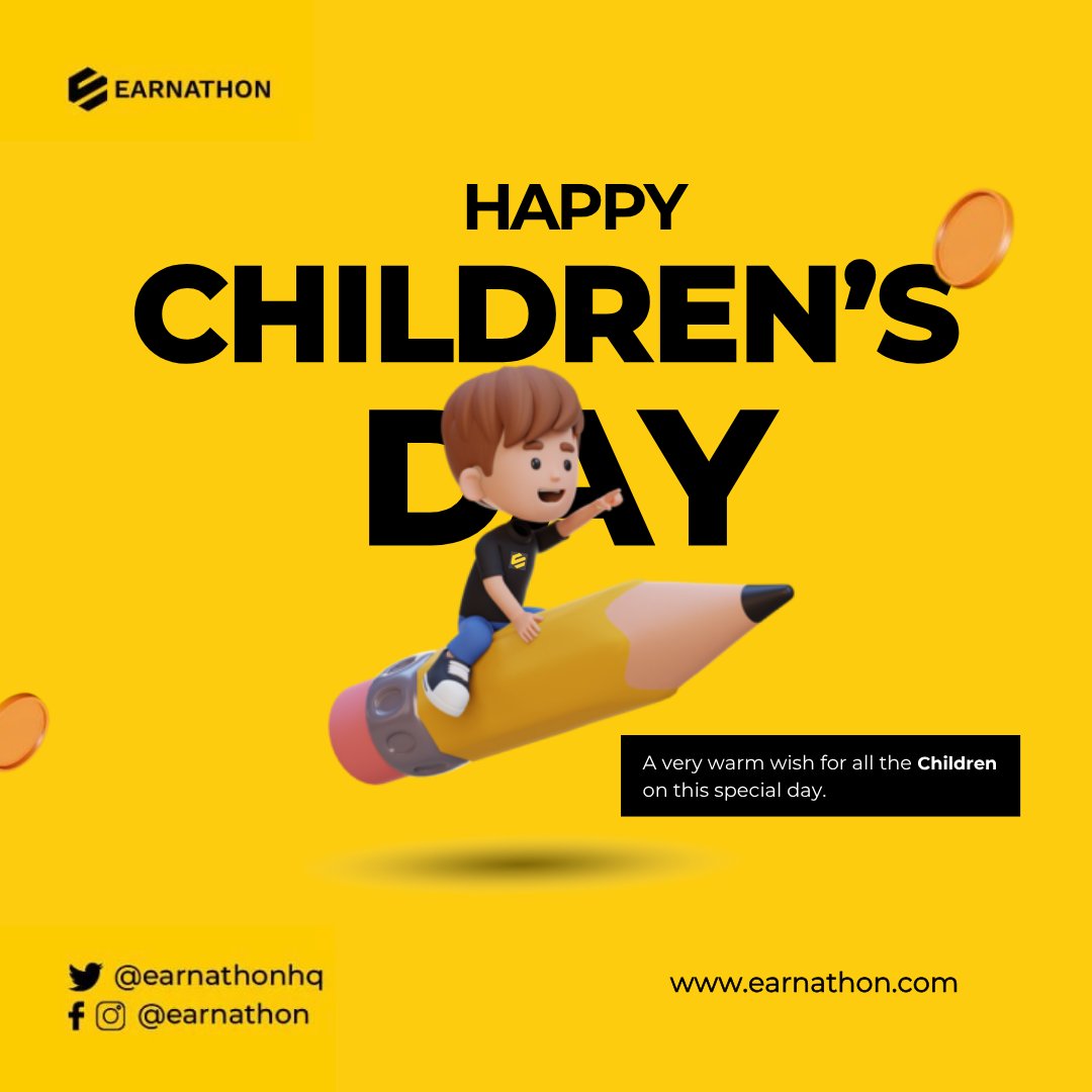.<a href="/EarnathonHQ/">Earnathon</a> , we believe the future belongs to the curious.

 Happy Children’s Day.
