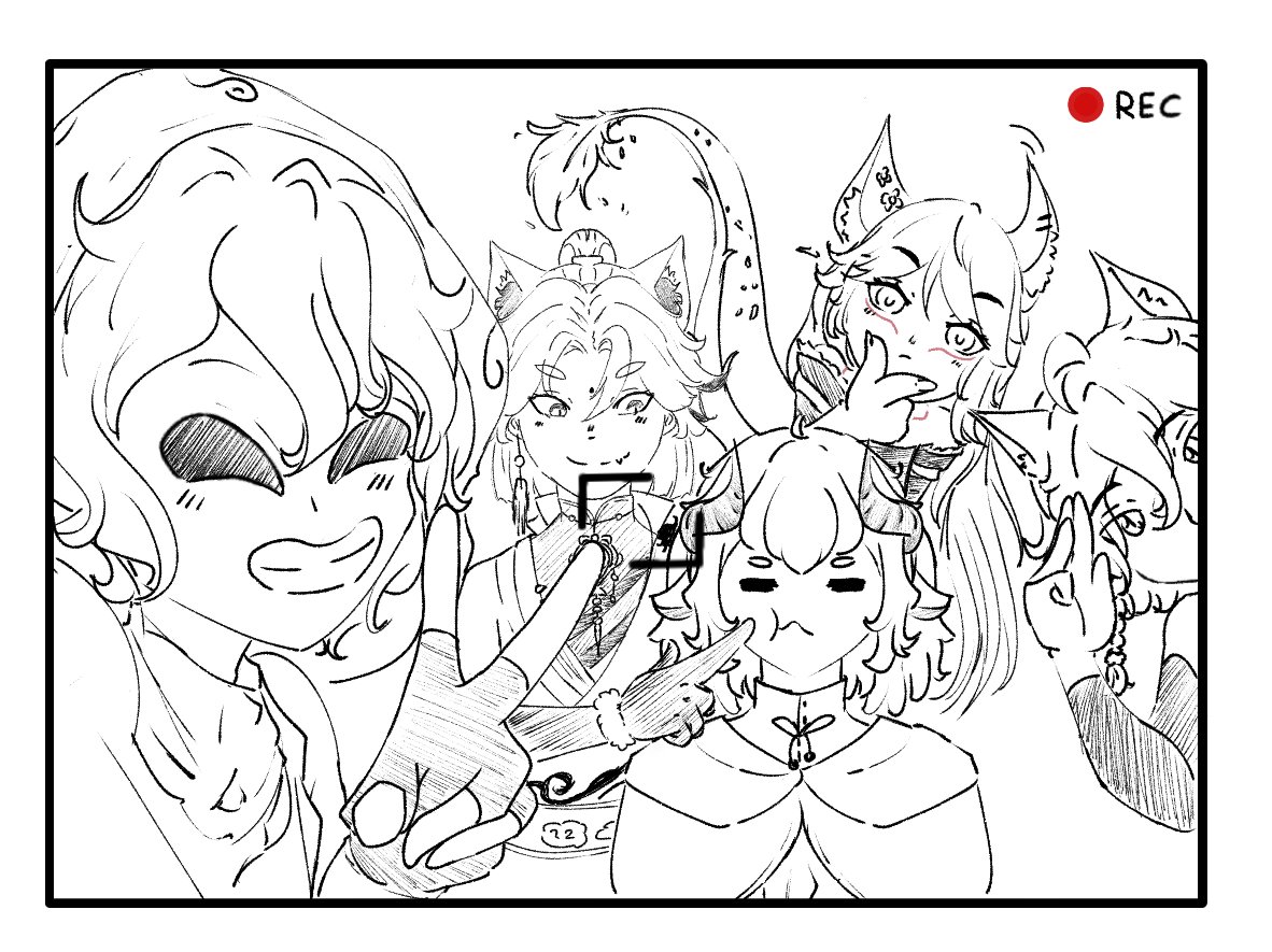 RenChiruu's tweet photo. After a long time, i admit it, here the first freesketch for @TheSandWrath
Can you recognize everyone ?
#sablart #renyart #pamifanart #shogart https://t.co/OOS6gWB8ft