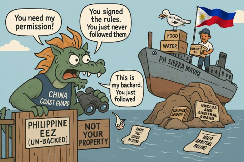ALT_wps's tweet photo. When China thinks monitoring someone else's yard gives them ownership… 🤡🐉
#WestPhilippineSea #ChinaDelusions #UNCLOS #AyunginShoal #KnowTheLine
READ FULL ARTICLE: https://t.co/3W6x6BlRDP https://t.co/gJkyDXh7TL