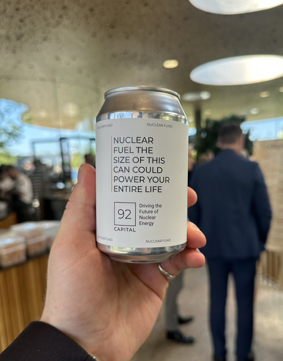 Your whole life in a can 🥫
w/<a href="/nuclear_fund/">92 Capital</a>

Did you know that less than a soda can of nuclear fuel could power your entire life?

Just a few kilos of low-enriched uranium contain enough energy to generate all the electricity you’ll need for ~80 years.