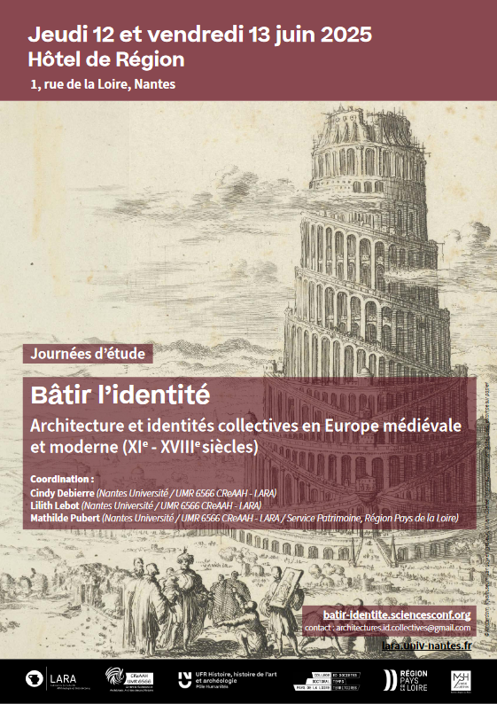 CReAAH_UMR6566's tweet image. 🟢🟢🟢 12 et 13/06/25 : Journées d’étude « Bâtir l’identité. Architecture et identités collectives en Europe médiévale et moderne (XIe-XVIIIe siècles) »
Plus d&apos;infos : batir-identite.sciencesconf.org
@CReAAH_UMR6566 @NantesUniv @paysdelaloire @MSHAngeGuepin @CNRS_dr17