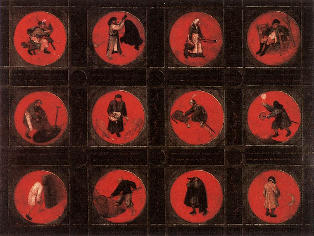 Twelve Proverbs, 1560, by Pieter Bruegel the Elder. Medium: oil on panel. Collection: Museum Mayer van den Bergh.