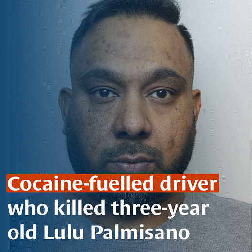 Cocaine-fuelled driver, Rawal Rehman, 36, was jailed for 12 years for causing the death of three-year-old Louisa (Lulu) Palmisano, after the van he was driving struck a tram and mounted the pavement in Manchester.

Read more: orlo.uk/wnr9K