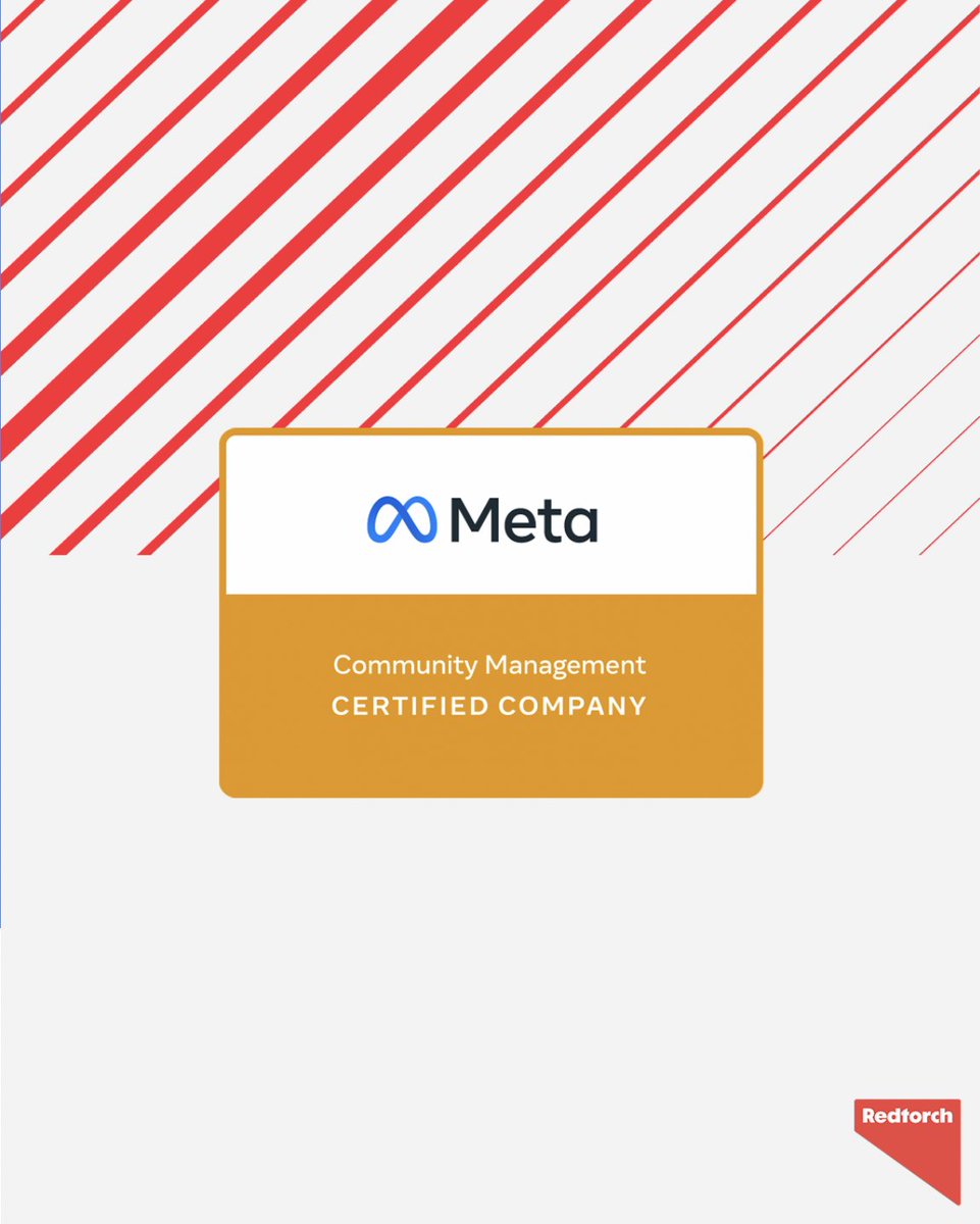 We’re now a Meta Community Management Certified Company ✅

This recognises our expertise in managing and growing online communities on Meta.

Thanks to our Performance &amp; Insights Manager, Tom, for helping us reach this milestone.

#MetaCertified #DigitalExpertise #Redtorch