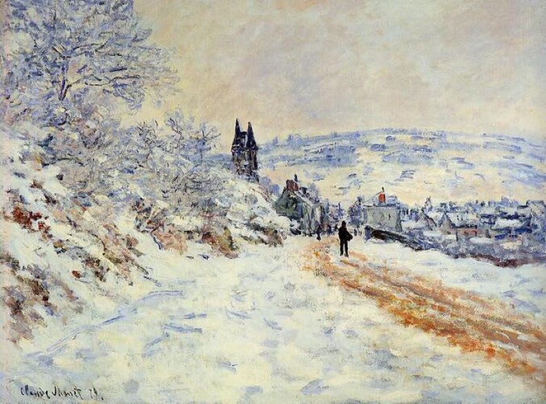El camino a Vertheuil, Efecto Nieve - 1879, Claude Monet