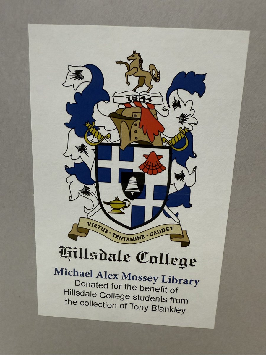 I was looking up a quote this morning in the library of <a href="/Hillsdale/">Hillsdale College</a> &amp; came upon an unexpected mention of the late great Tony Blankley.