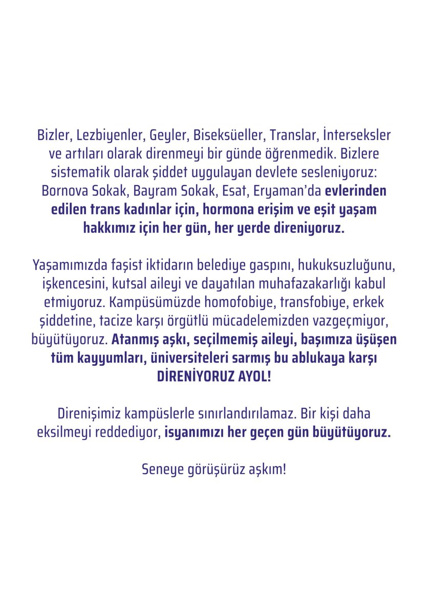 odtulgbti's tweet photo. 13. ODTÜ Onur Yürüyüşü Basın Açıklamamız!!!
#13ODTÜOnurYürüyüşü #direnAYOL https://t.co/ujiFhMg1NW